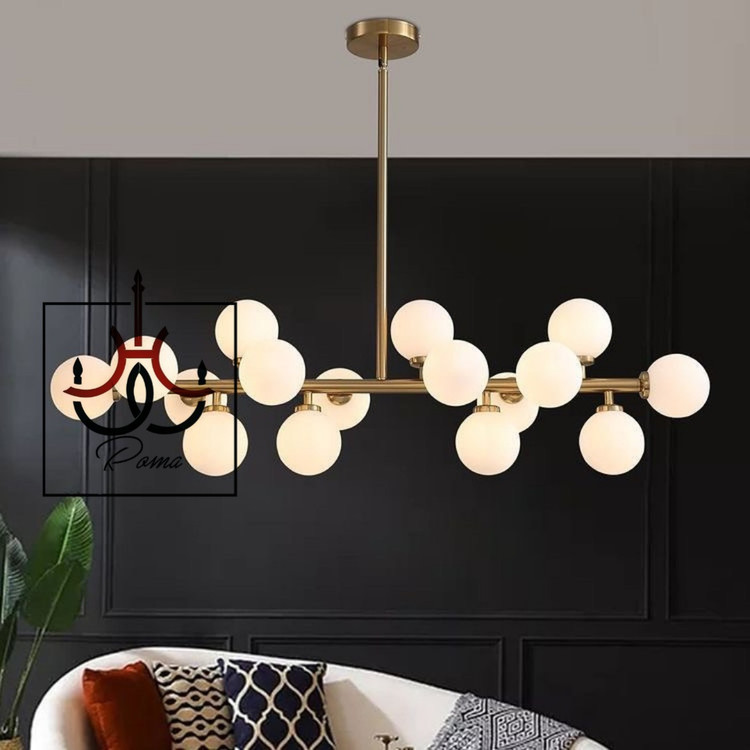 لوستر لاینر مولکولی ۱۶ شعله | طراحی مدرن مناسب میز ناهارخوری و جزیره