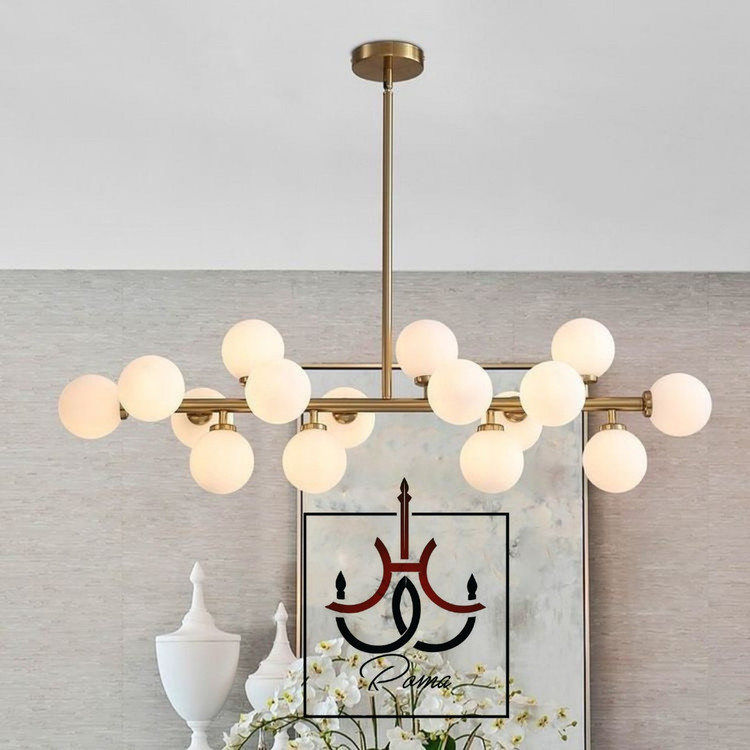 لوستر لاینر مولکولی ۱۶ شعله | طراحی مدرن مناسب میز ناهارخوری و جزیره