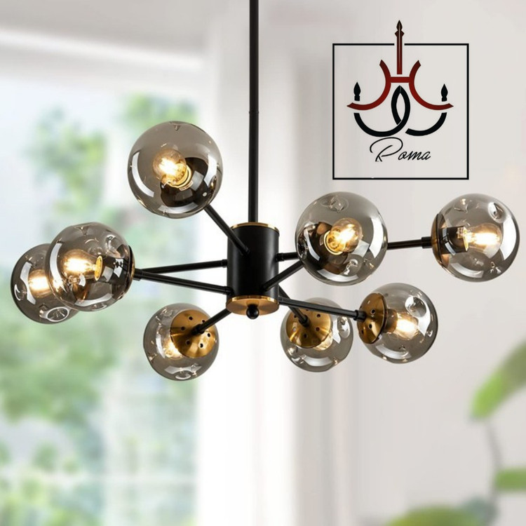 لوستر مولکولی افروز 8 شعله | مناسب اتاق خواب و آشپزخانه و پذیرایی مینیمال و مدرن