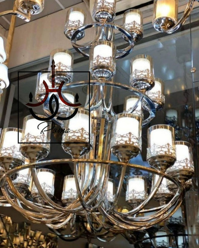 لوستر سیلور لهستانی سه طبقه با طراحی باشکوه برای ویلا، لابی، رستوران و فضاهای دوبلکس