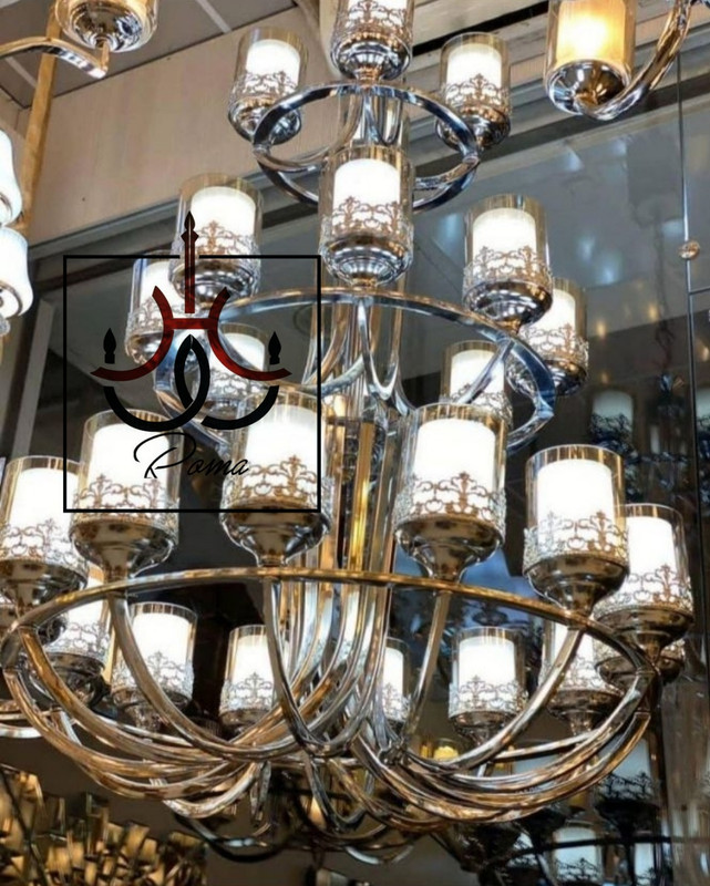 لوستر سیلور لهستانی سه طبقه با طراحی باشکوه برای ویلا، لابی، رستوران و فضاهای دوبلکس