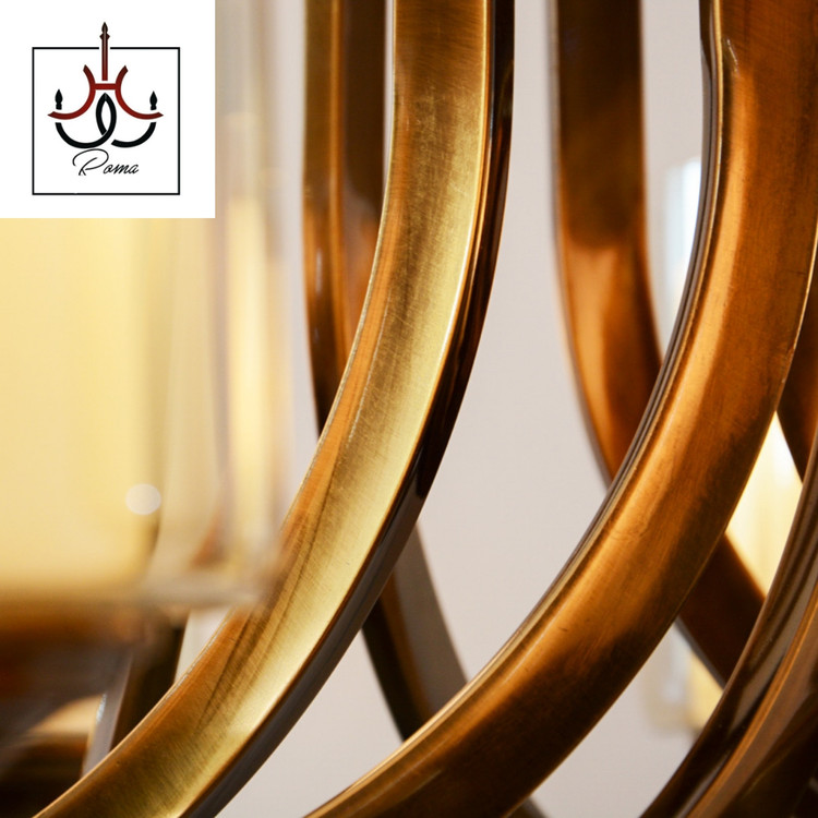 تصویر لوستر مدرن لهستانی عصایی دو رینگ8شاخه رنگبندی متنوع مناسب سالن