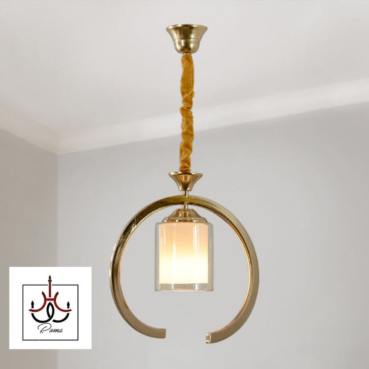 لوستر مدرن فنری تک شعله | مناسب آشپزخانه، اتاق خواب رنگ طلایی