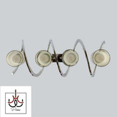 لوستر لاینر خطی فنری چهار شعله مدرن | مناسب جزیره، میز ناهارخوری و آشپزخانه رنگ سیلور روشن