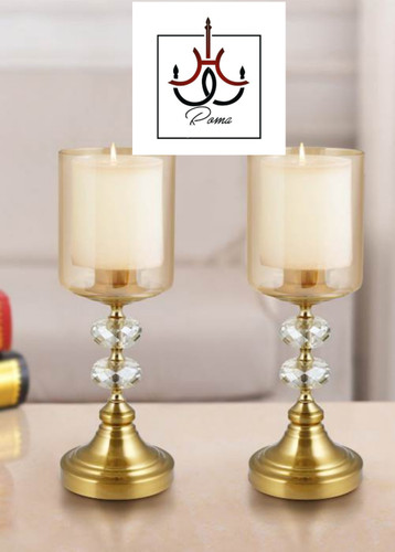 شمعدان دوتایی شیک با طراحی مدرن، ارتفاع ۳۰ سانتیمتر مناسب آینه کنسول و میز شمعدان لهستانی