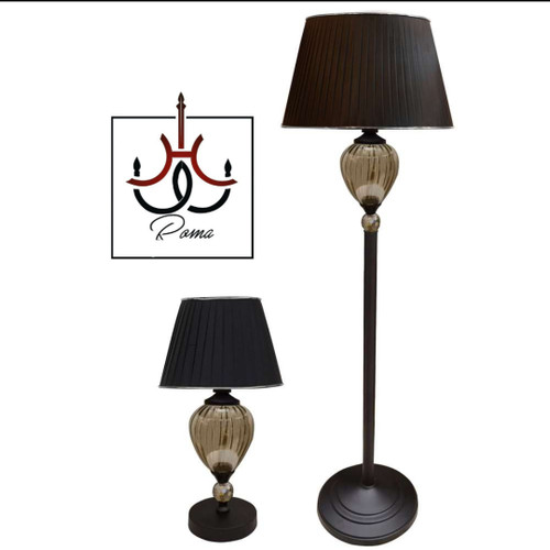 ست آباژور مشکی ایستاده و رومیزی با طراحی مدرن و ساده مناسب دکوراسیون داخلی