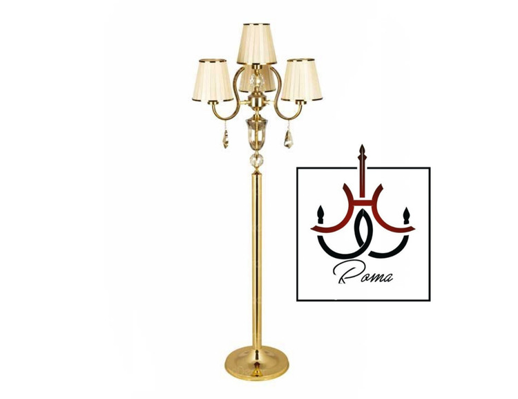 آباژور ایستاده ۴ شعله مدل ال طلایی | مناسب پذیرایی و اتاق خواب | برند رومالوستر