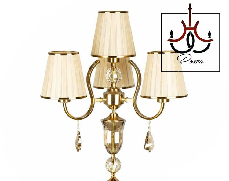 آباژور ایستاده ۴ شعله مدل ال طلایی | مناسب پذیرایی و اتاق خواب | برند رومالوستر