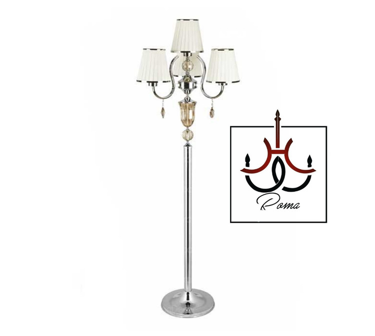 آباژور ایستاده ۴ شعله مدل ال سیلور با طراحی مدرن و نوردهی عالی، مناسب فضای پذیرایی و اتاق خواب