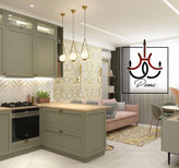 لوستر آویز تک شعله مدل مولکولی مدرن، مناسب فضای آشپزخانه، اپن، میز ناهارخوری و اتاق خواب با ارتفاع قابل تنظیم