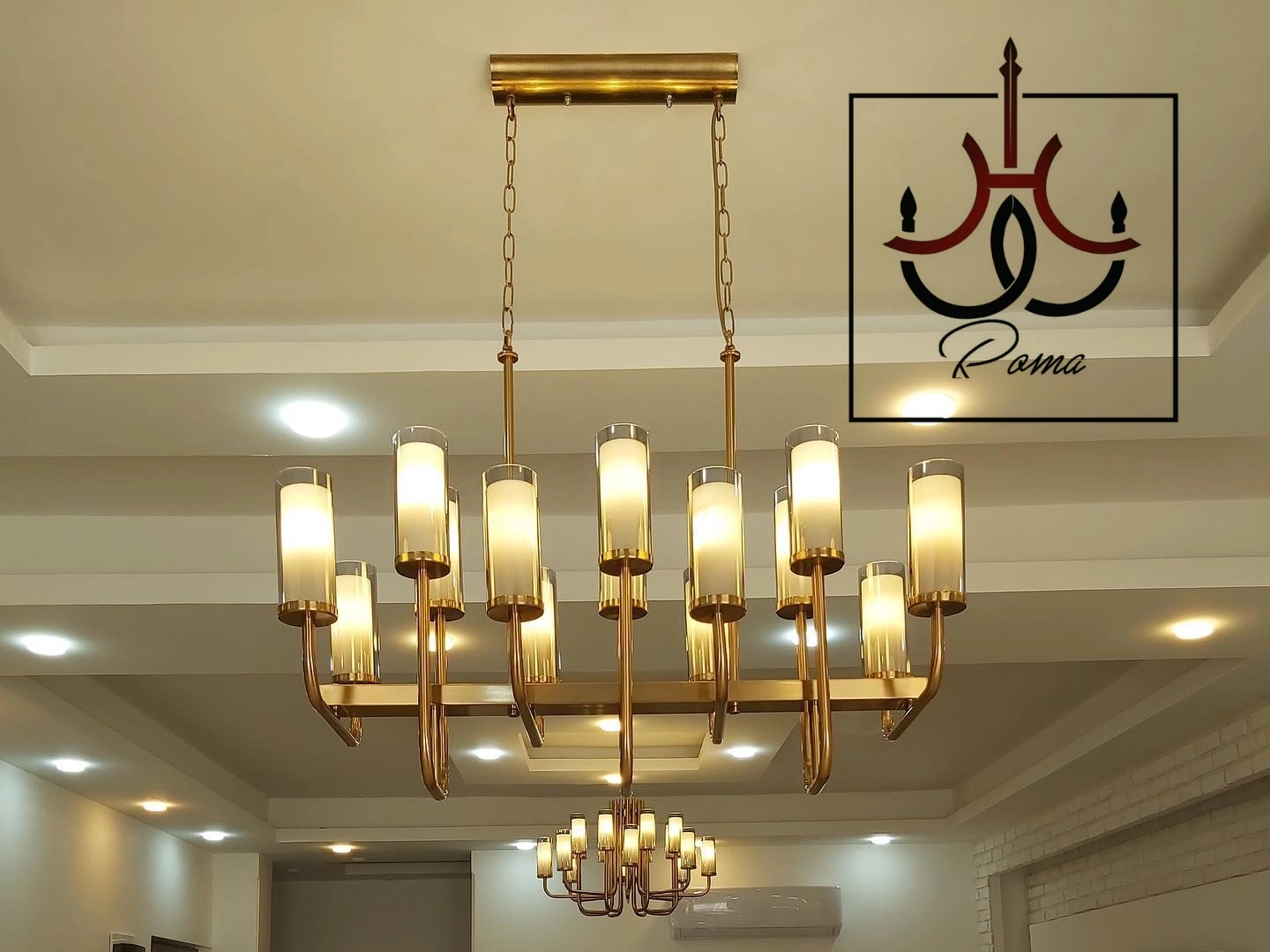 لوستر خطی مشکی مدل لومینا لهستانی با طراحی مدرن و نوردهی بالا، مناسب روی جزیره، میز ناهارخوری و آشپزخانه