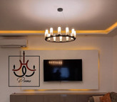 لوستر گرد رینگی مشکی مدل لومینا با طراحی مدرن مناسب پذیرایی، اتاق خواب و فضاهای خاص