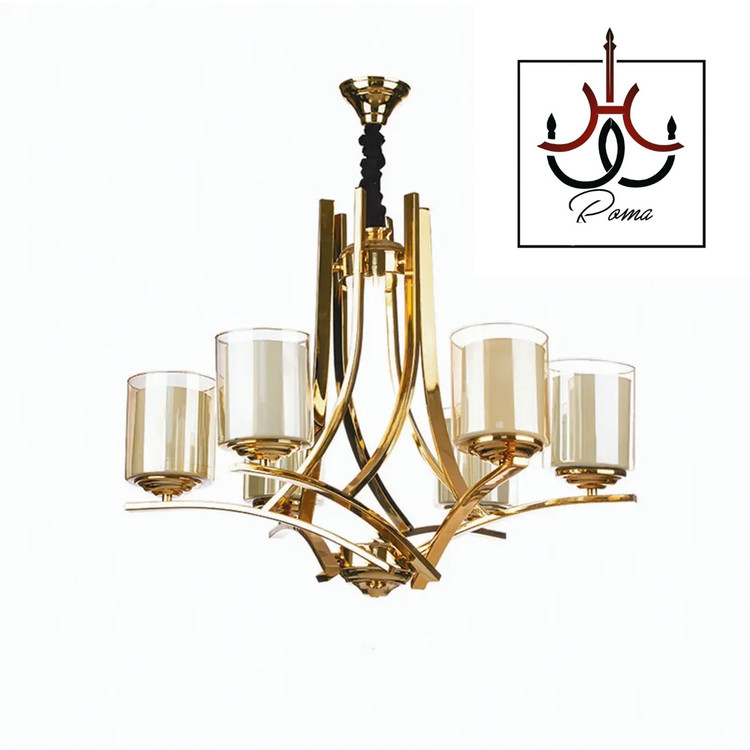 لوستر لهستانی خورشیدی مدرن با طراحی خاص، مناسب سقف متوسط و نوردهی بالا، برند رومالوستر