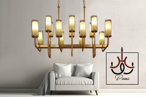 لوستر خطی لاینر مدل لومینا رنگ خاص با طراحی مدرن، مناسب میز ناهارخوری و آشپزخانه برند رومالوستر