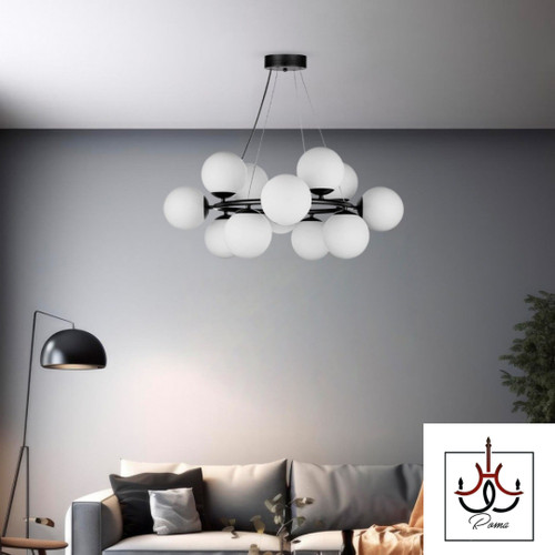 لوستر مولکولی دوازده شعله مدرن با طراحی خاص، مناسب پذیرایی، اتاق خواب و آشپزخانه