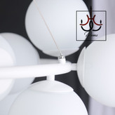 لوستر مدرن مولکولی ۱۵ شعله سفید با طراحی مینیمال و قطر ۶۵ سانت، مناسب پذیرایی و اتاق خواب