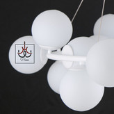 لوستر مدرن مولکولی ۱۵ شعله سفید با طراحی مینیمال و قطر ۶۵ سانت، مناسب پذیرایی و اتاق خواب