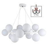 لوستر مدرن مولکولی ۱۵ شعله سفید با طراحی مینیمال و قطر ۶۵ سانت، مناسب پذیرایی و اتاق خواب