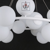 لوستر مدرن مولکولی ۱۵ شعله سفید با طراحی مینیمال و قطر ۶۵ سانت، مناسب پذیرایی و اتاق خواب