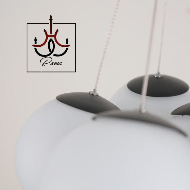 لوستر مولکولی مینیمال مدل ابری 7 شعله رنگ مشکی استاتیک| کد AB-73 | برند رومالوستر