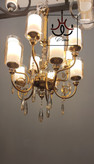 لوستر آرامیس ۱۰ شاخه رنگ طلایی با طراحی فاخر کلاسیک مناسب پذیراییهای بزرگ و لاکچری