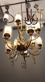 لوستر آرامیس ۱۰ شاخه رنگ طلایی با طراحی فاخر کلاسیک مناسب پذیراییهای بزرگ و لاکچری
