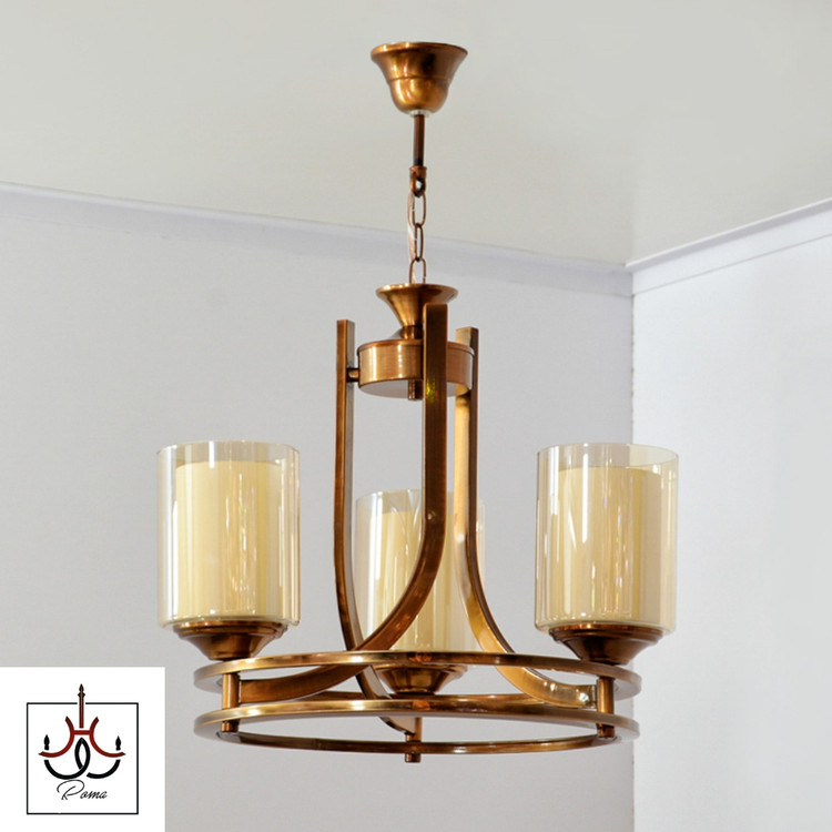 لوستر سقفی عصایی سه شاخه مدل دورینگ با طراحی مدرن و نوردهی مناسب ۱۵ متر