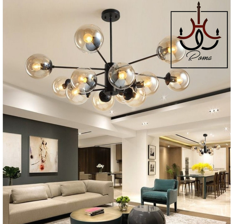 لوستر مولکولی مشکی دوازده شعله