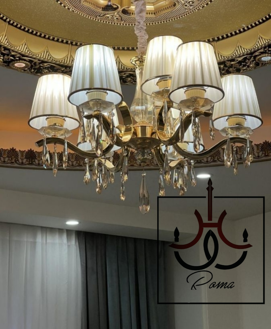 لوستر نیوکلاسیک کریستالی مناسب سالن و پذیرایی مدل مرغابی